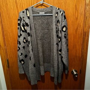 Maurices shimmer animal print cardigan